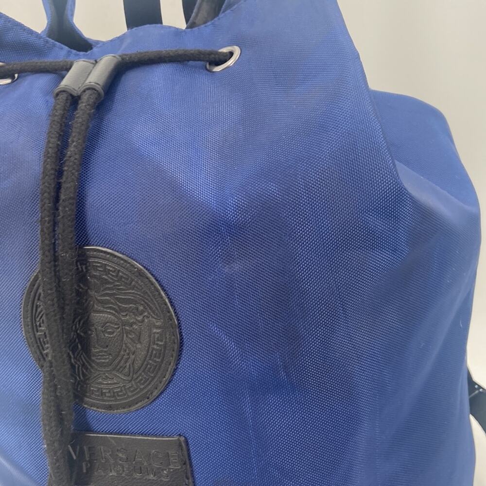 Versace perfume navy and black drawstring bucket backpack - Picture 2 of 8